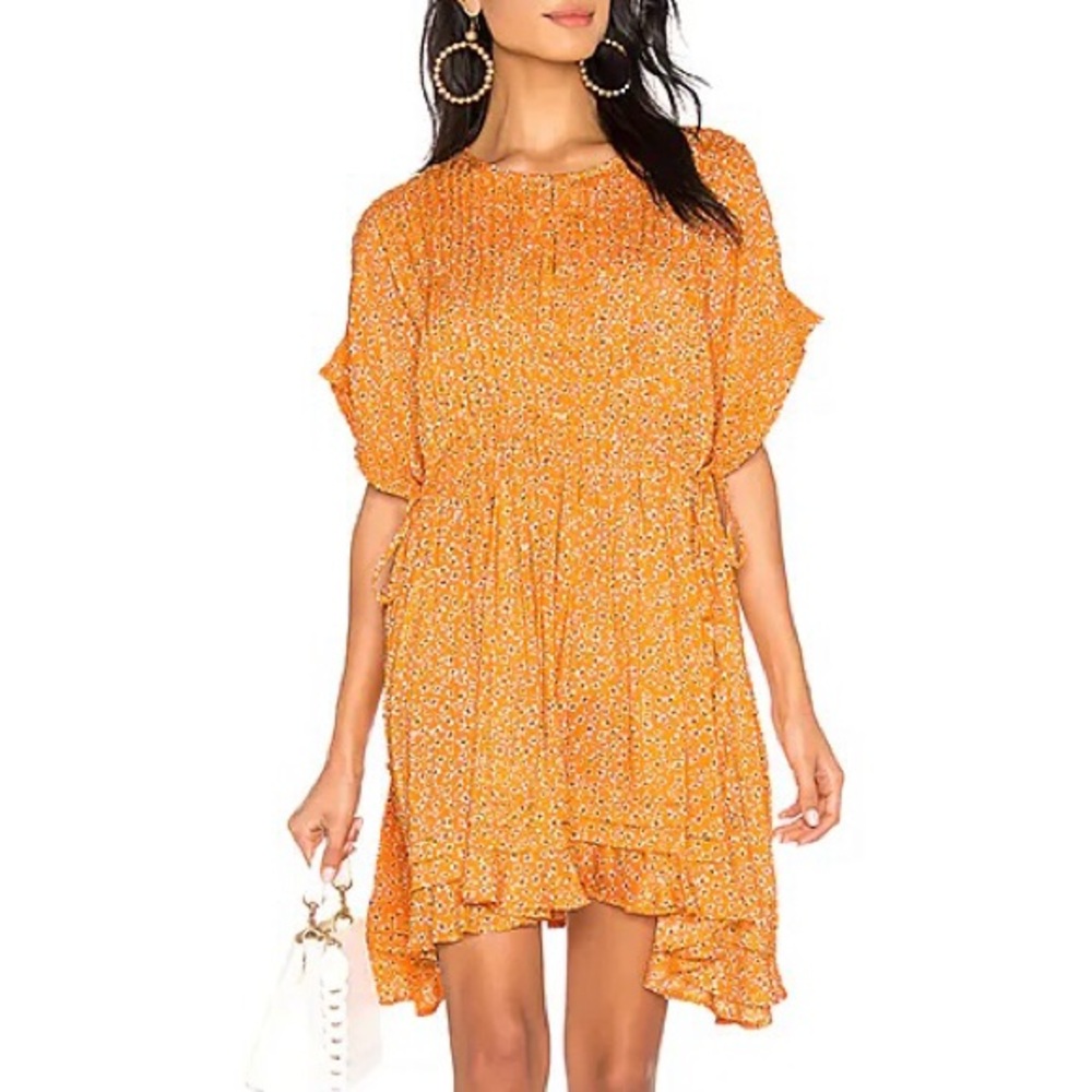 Free People One Fine Day Mini Dress in Yellow Combo - Picture 2 of 11